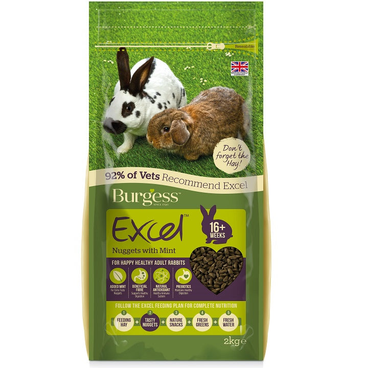 Burgess Excel Adult Rabbit Nuggets with Mint