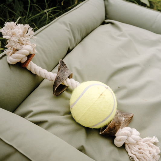Huntlea Dog Rope Toy 2 Knot with 2 Hoof and Ball