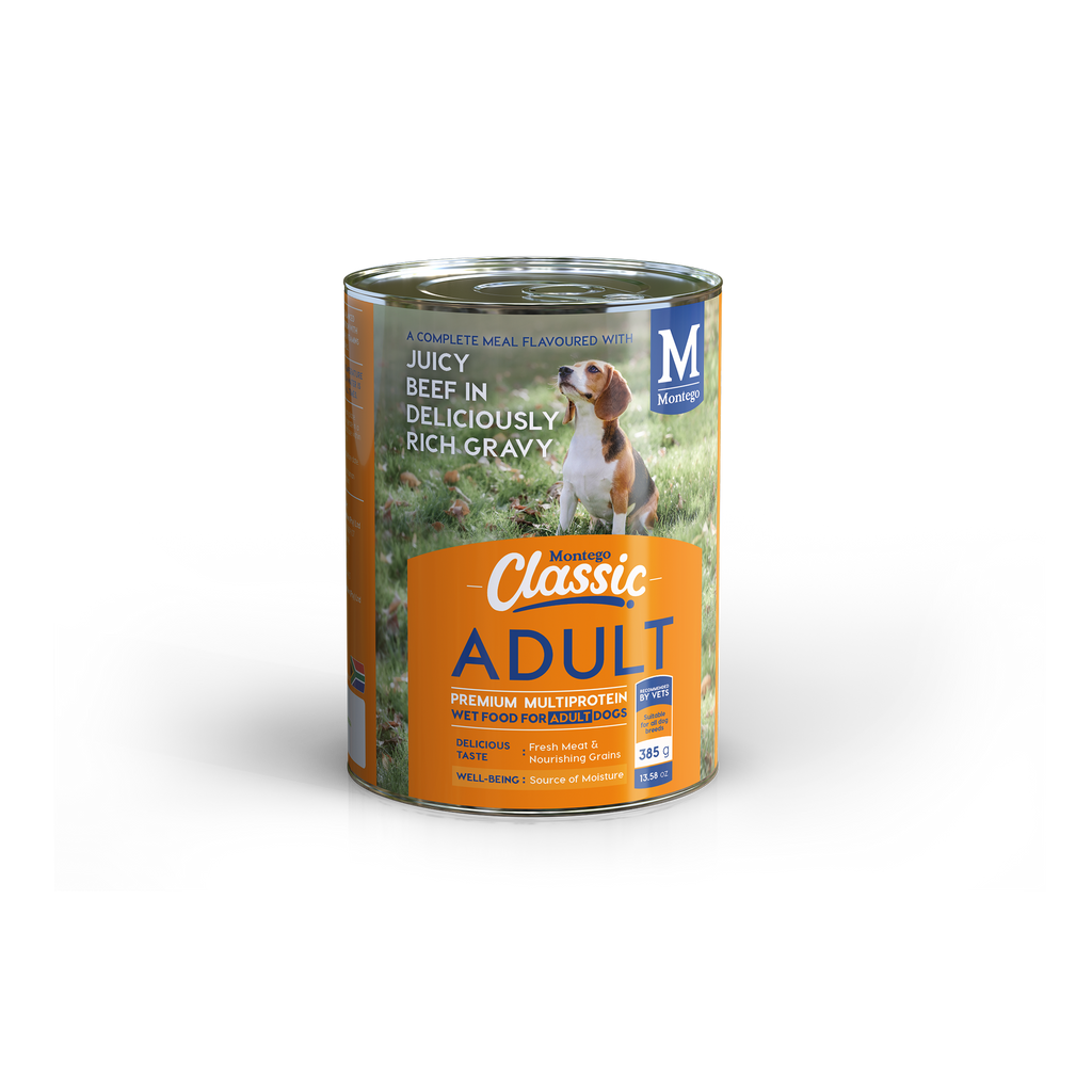 Montego Classic Dog Wet Food Adult Dogs Beef in Gravy 385g