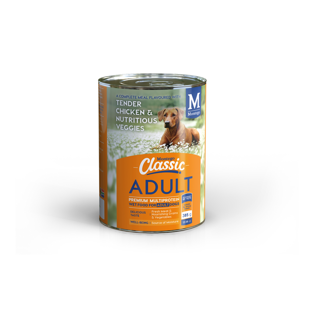 Montego Classic Dog Wet Food Adult Dogs Chicken and Veggies 385g