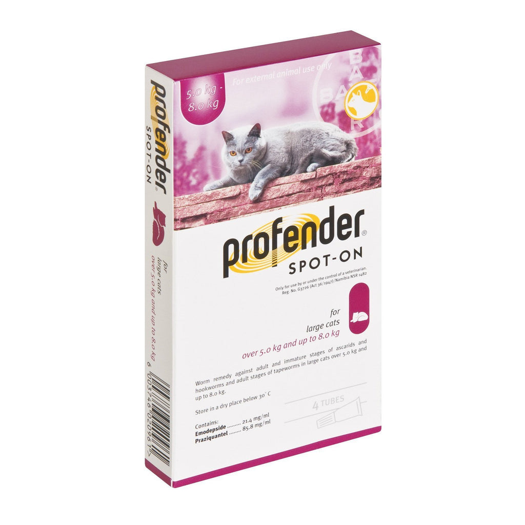 Profender Spot-on Dewormer Cats 5-8kg Red (Box of 4)