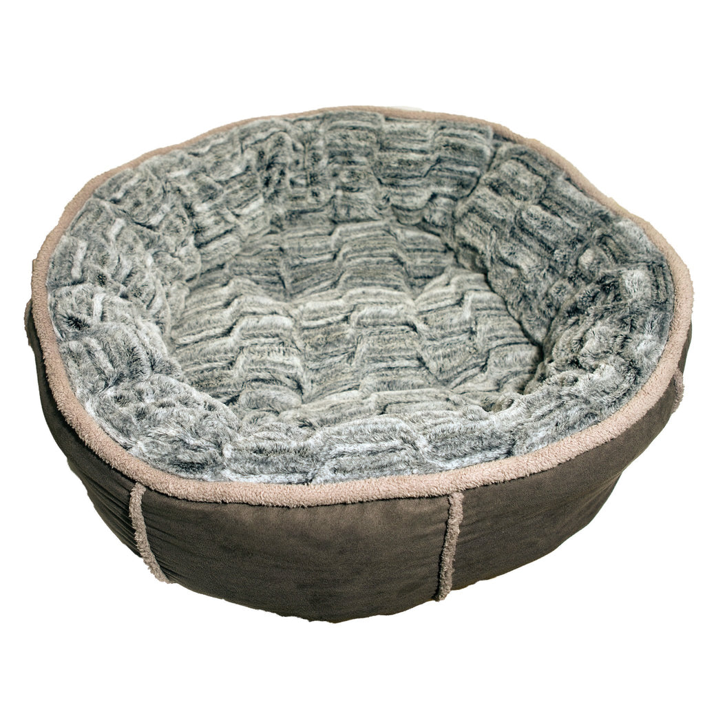 Rosewood Deep Plush Donut Bed - Grey