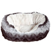 Rosewood Snuggle Plush Oval Bed - Grey & Cream
