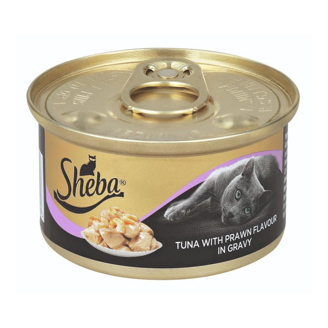 Sheba Wet Adult Cat Food- Tuna With Prawn In Gravy (box- 24 x 85g)