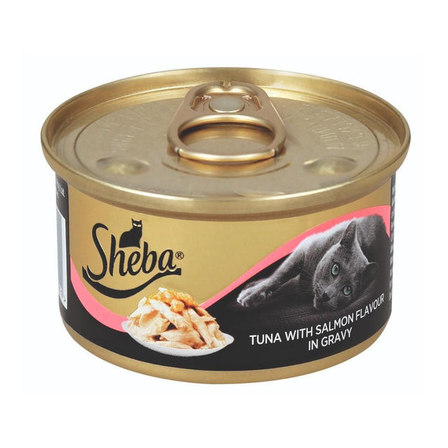 Sheba Wet Adult Cat Food- Tuna With Salmon Flavour In Gravy 85g