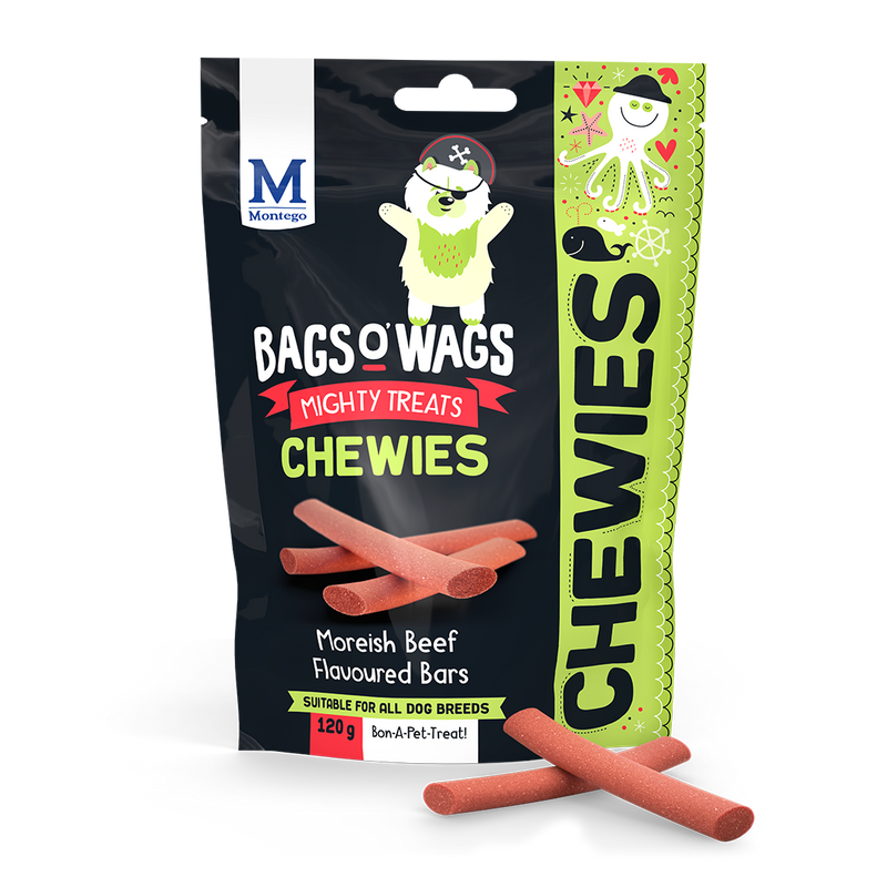 Bags O' Wags Chewies Beef Bars 500g x4