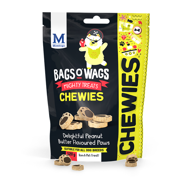Bags O' Wags Chewies Peanut Butter Paws 1.5kg