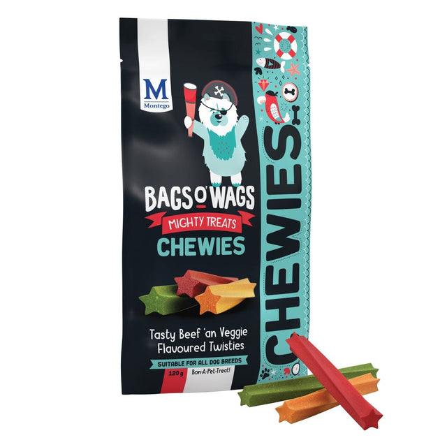 Bags O' Wags Chewies Beef & Veggie Sticks 120g Bag