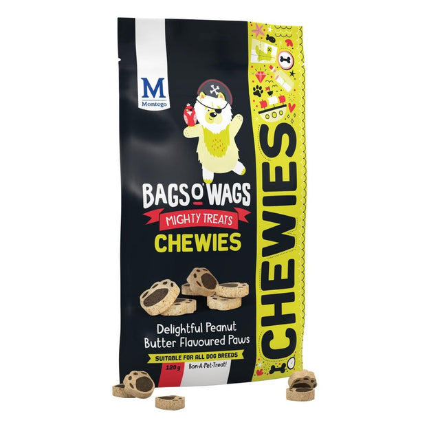 Bags O' Wags Chewies Peanut Butter Paws 120g