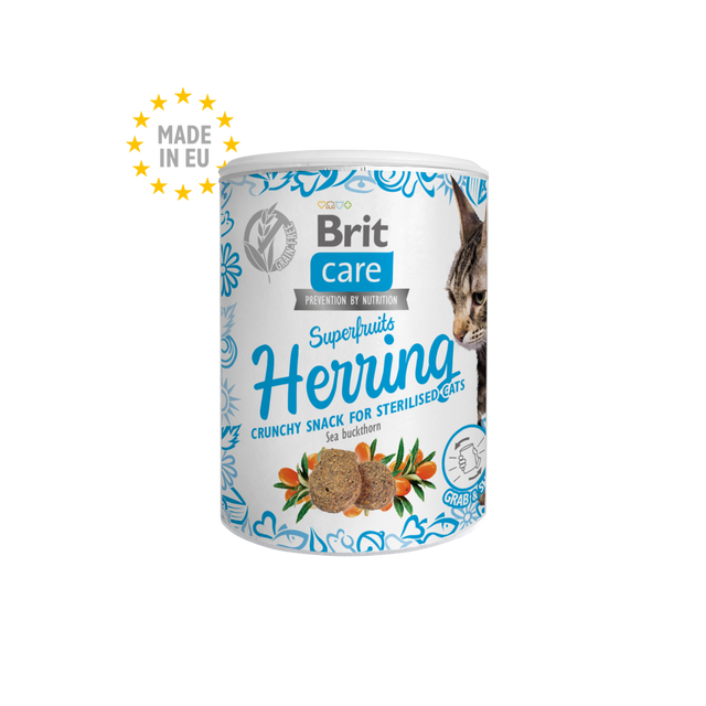 Brit Care Cat Snack Superfruits Herring - Cat Treats
