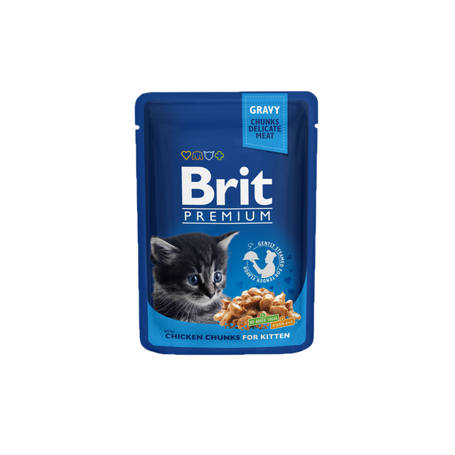 Brit Premium Cat Pouch Chicken Chunks for Kitten - Wet Cat Food