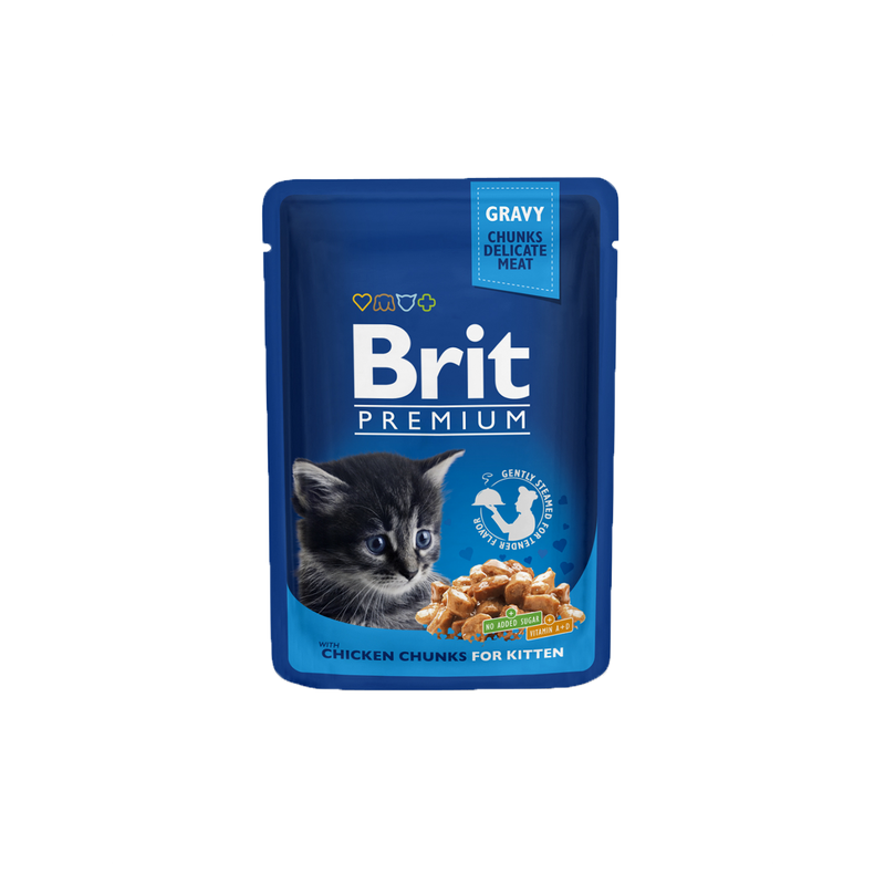 Brit Premium Cat Pouch Chicken Chunks for Kitten - Wet Cat Food