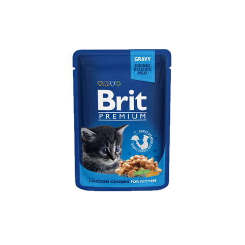 Brit Premium Cat Pouch Chicken Chunks for Kitten - Wet Cat Food