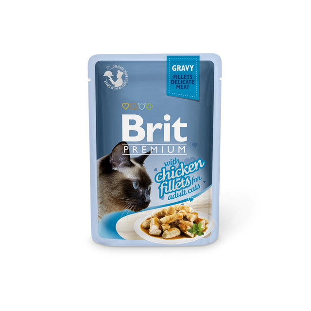 Brit Premium Cat Pouch Delicate Fillets in Gravy with Chicken - Wet Cat Food