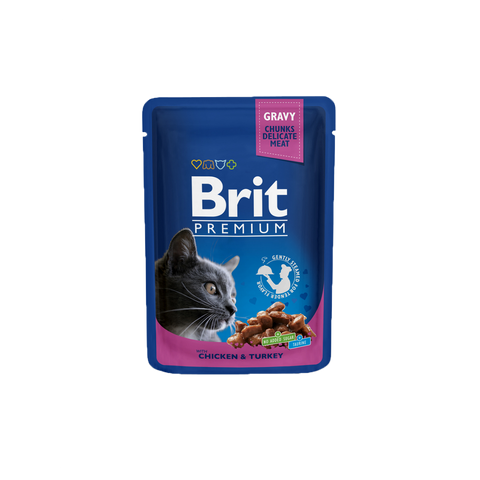 Brit Premium Cat Pouch with Chicken & Turkey - Wet Cat Food