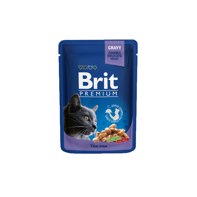Brit Premium Cat Pouch with Cod Fish - Wet Cat Food