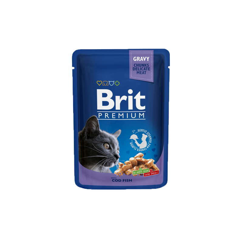 Brit Premium Cat Pouch with Cod Fish - Wet Cat Food