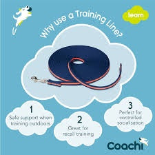 Coachi Training Line - Navy & Coral - 10m