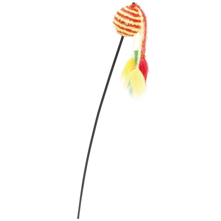 Comfy Wilma Rod Ball Cat Toy - Yellow/Red