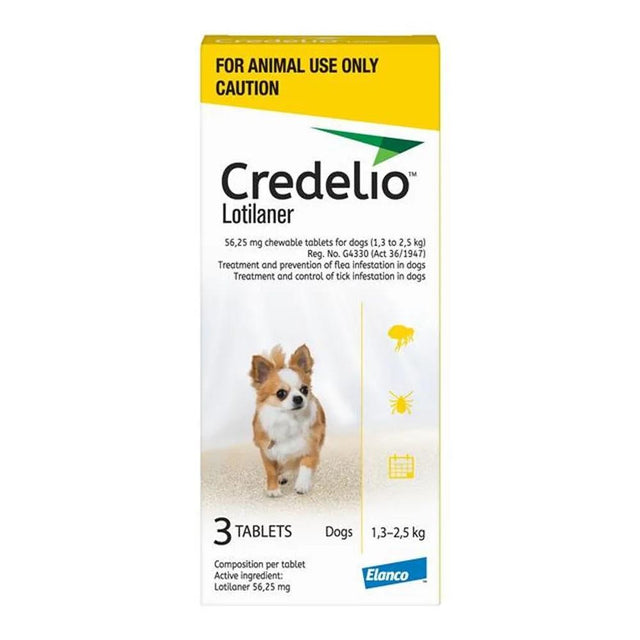 Credelio for Mini Dogs - Box of 3 - Chewable tablets for dogs (1,3 to 2,5 kg)