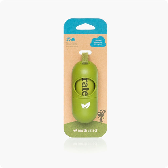 Earth Rated Leash Dispenser- 15 Unscented Degradable Bags