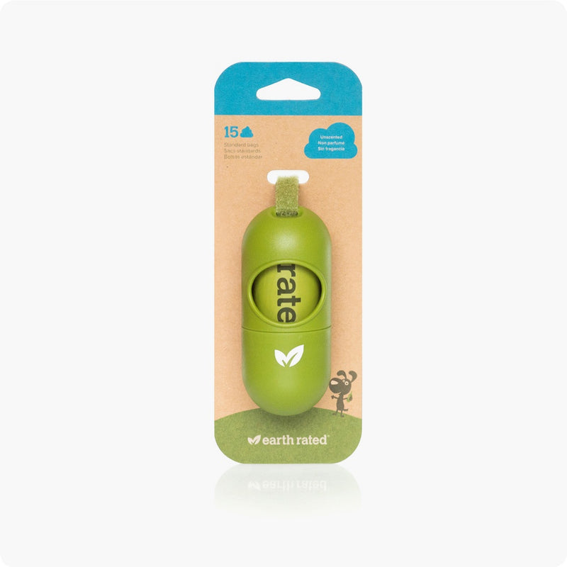 Earth Rated Leash Dispenser- 15 Unscented Degradable Bags