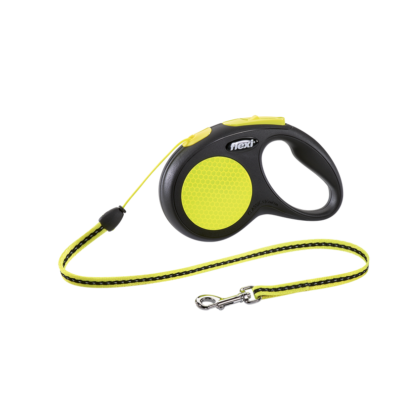 Flexi Retractable Lead - Neon Reflect Tape