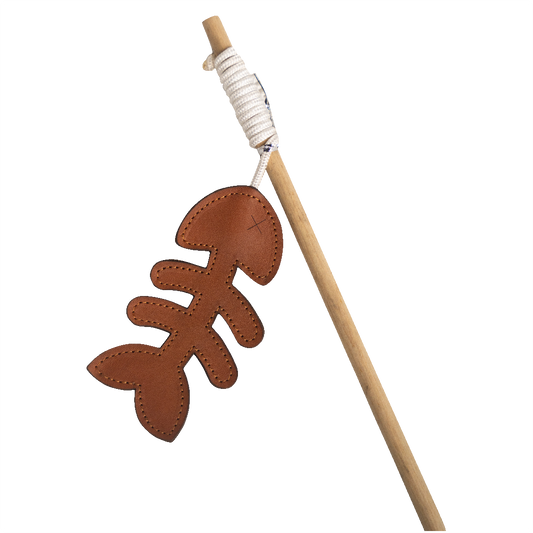 Huntlea Dangler Cat Toy Leather Fishbone