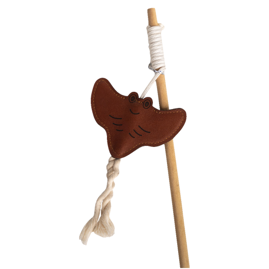 Huntlea Dangler Cat Toy Leather Manta Ray