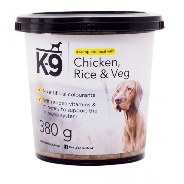 K-9 Tub Chicken Rice & Veg 380g