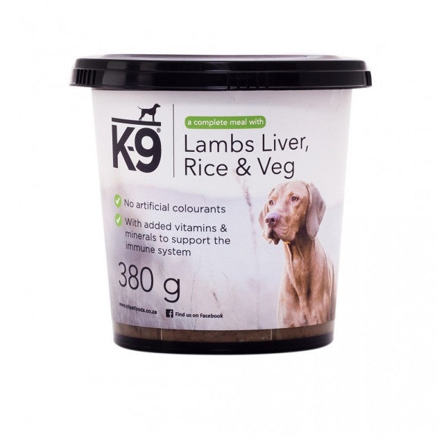 K-9 Tub Lambs Liver with Rice & Veg 380g
