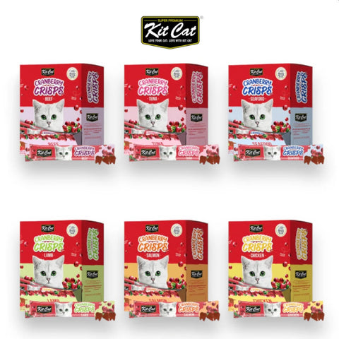 Kit Cat Crisps Treats with Cranberry for Cats Bulk Box (50x20g)
