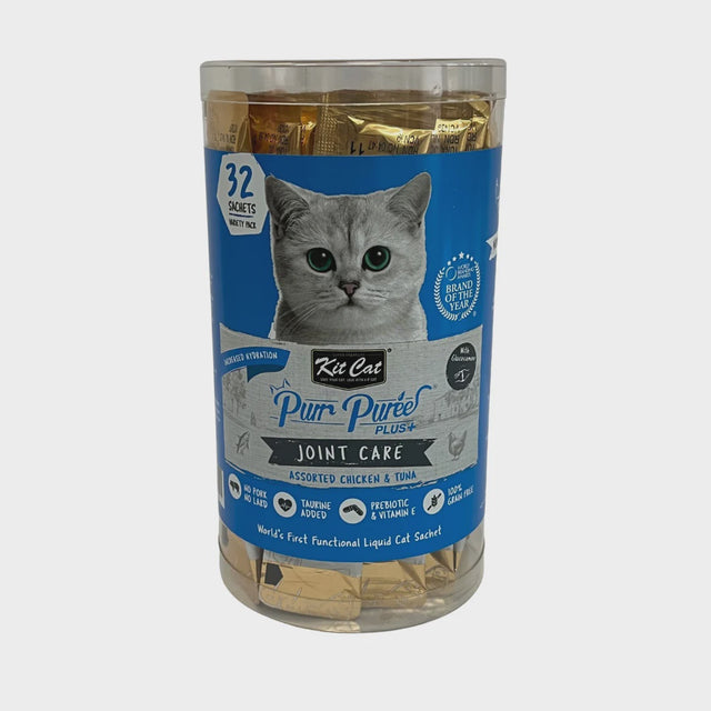 Kit Cat Purr Puree Plus + Joint Care Chicken & Tuna (32 Sachets)