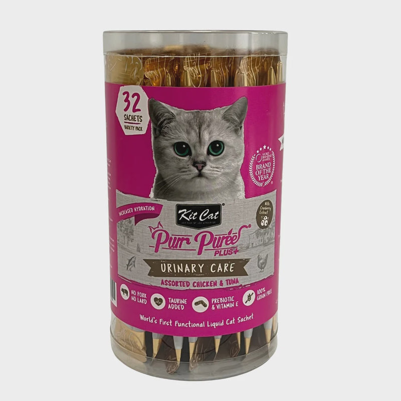 Kit Cat Purr Puree Plus + Urinary Care Chicken & Tuna (32 Sachets)