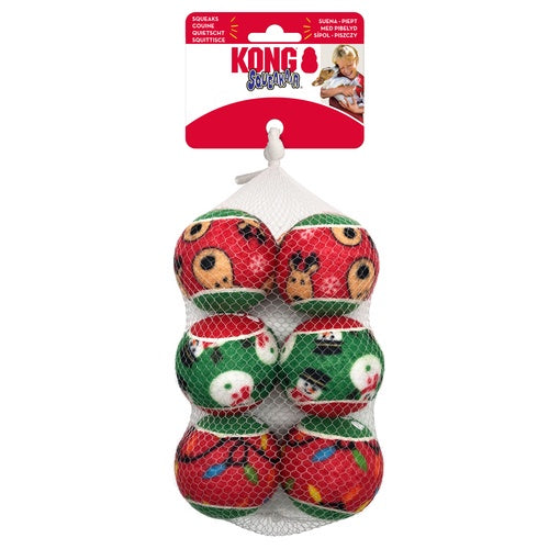 Kong Holiday Squeakair Balls - Pack of 6