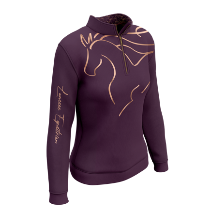 Lamee Apparel - Bold Horse Deep Plum Riding Shirt