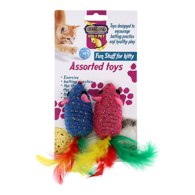 _Marltons Cat Toy - Feathered Mice - (D)