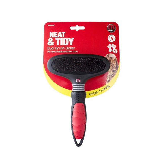 Mikki Dual Slicker Brush for Short Medium Double Coats - DISCONTINUED