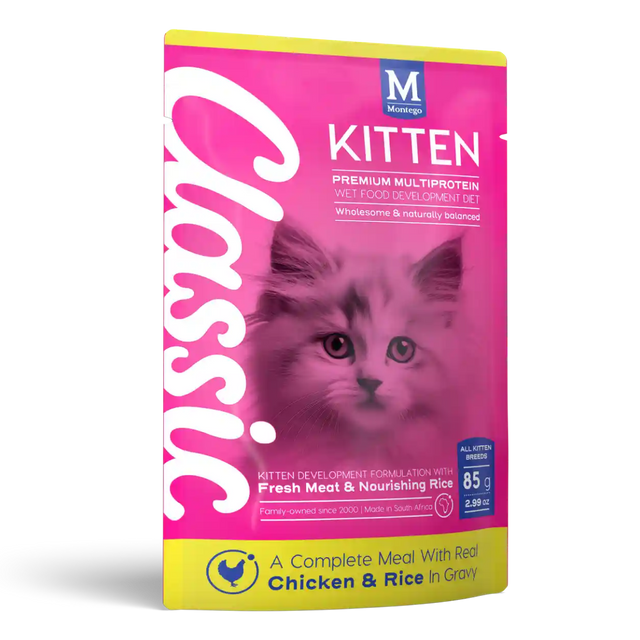 Montego Classic Cat Wet Food Pouches Kitten Chicken in Gravy 85g x10