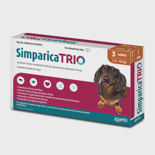 Simparica  Ticks, Fleas & Worm Trio 3 pack