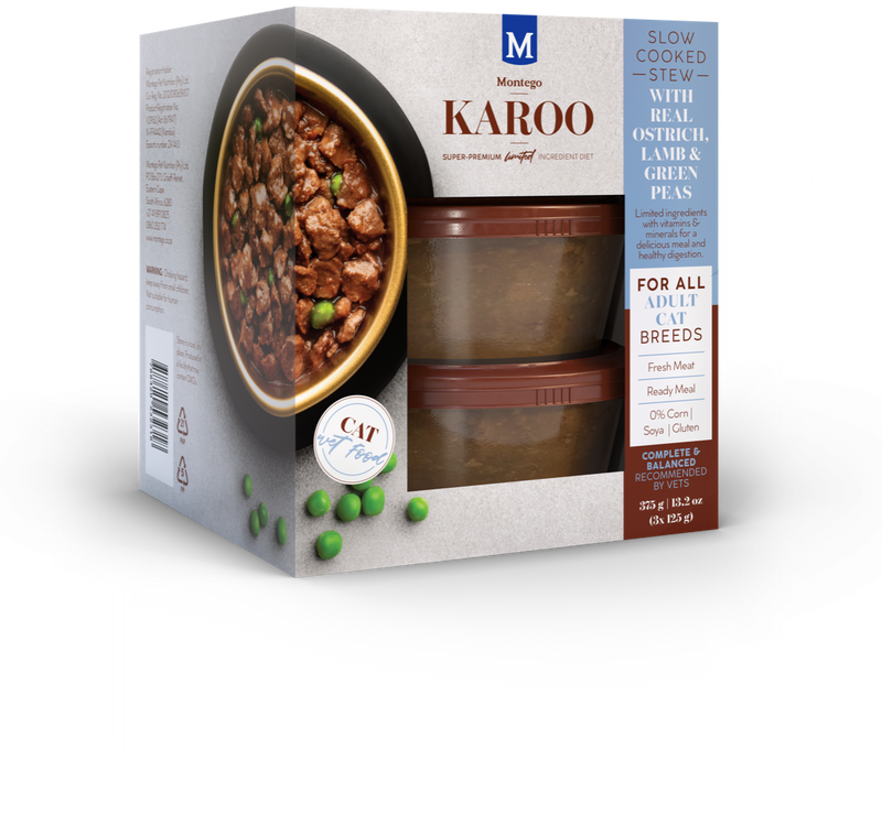 Karoo Adult Cat Wet Food Ostrich & Lamb 12 x 375g