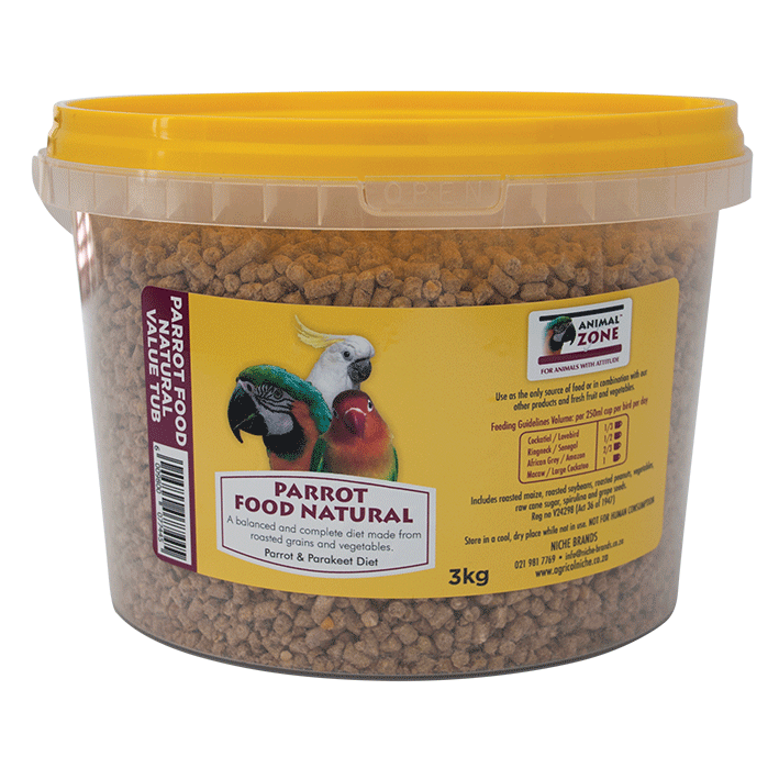 Animalzone Parrot Food Natural - 3kg Tub