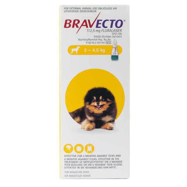 Bravecto Spot On For Mini/Toy Dogs (2kg-4.5kg)