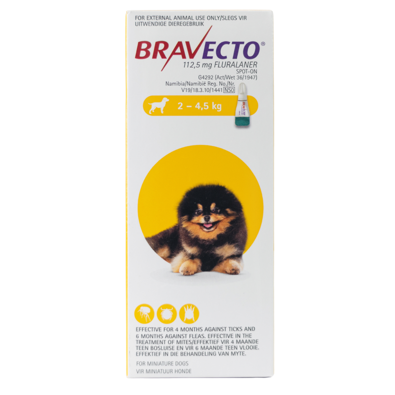 Bravecto Spot On For Mini/Toy Dogs (2kg-4.5kg)