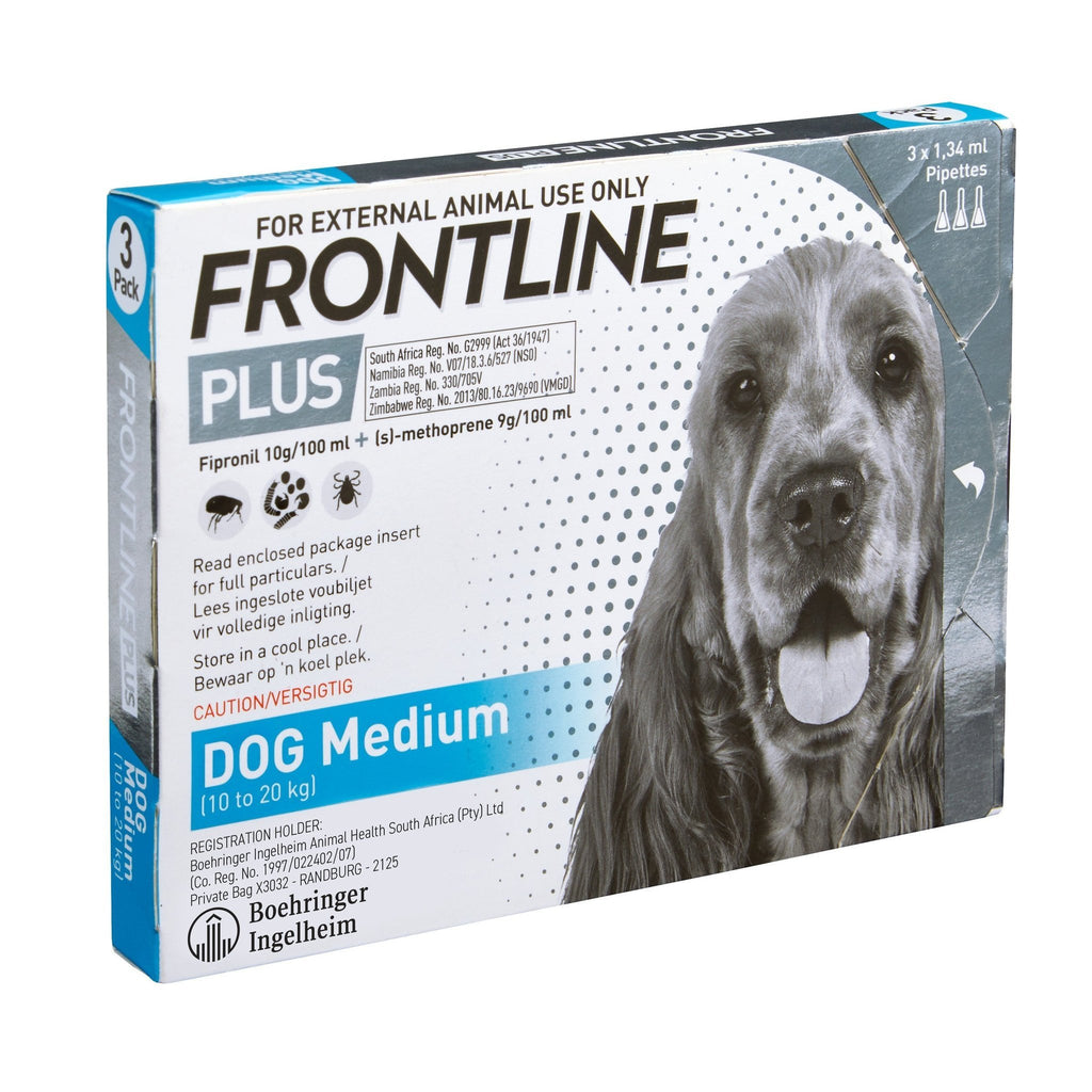 Frontline Plus Dog 10-20kg Medium (Box of 3) Pet Plus