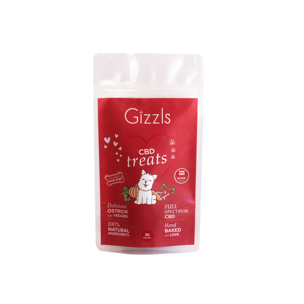 Gizzls Small Dog Ostrich CBD Treats Pet Plus