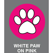 Instant Tag - White Paw on Pink