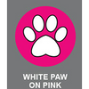 Instant Tag - White Paw on Pink