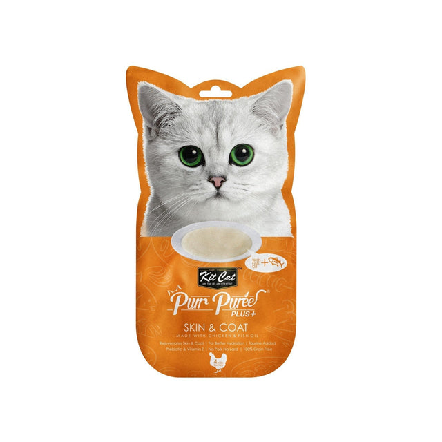 Kit Cat Purr Puree Plus + Skin & Coat Chicken (4 x 15g)