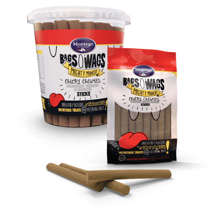 Montego Canine Bag O' Wags Chicken Sticks - 500g Tub